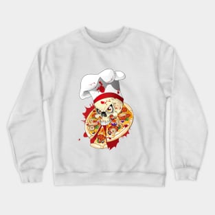 Scull Pizza Illustration Crewneck Sweatshirt